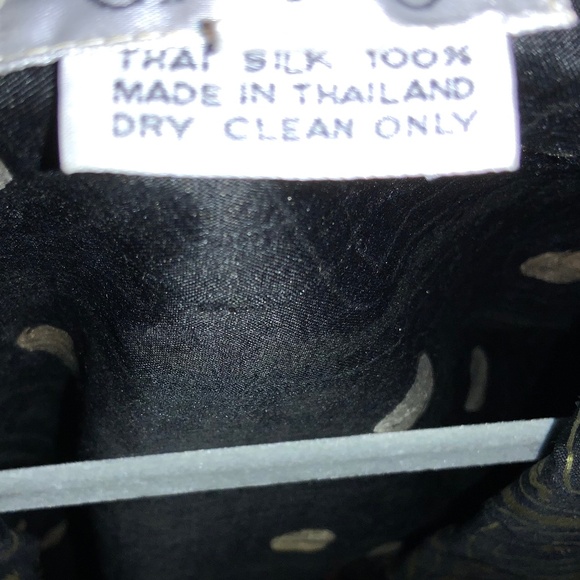 Orano Thai silk jacket single button blazer Sz 8 tuxedo collar - Picture 5 of 6